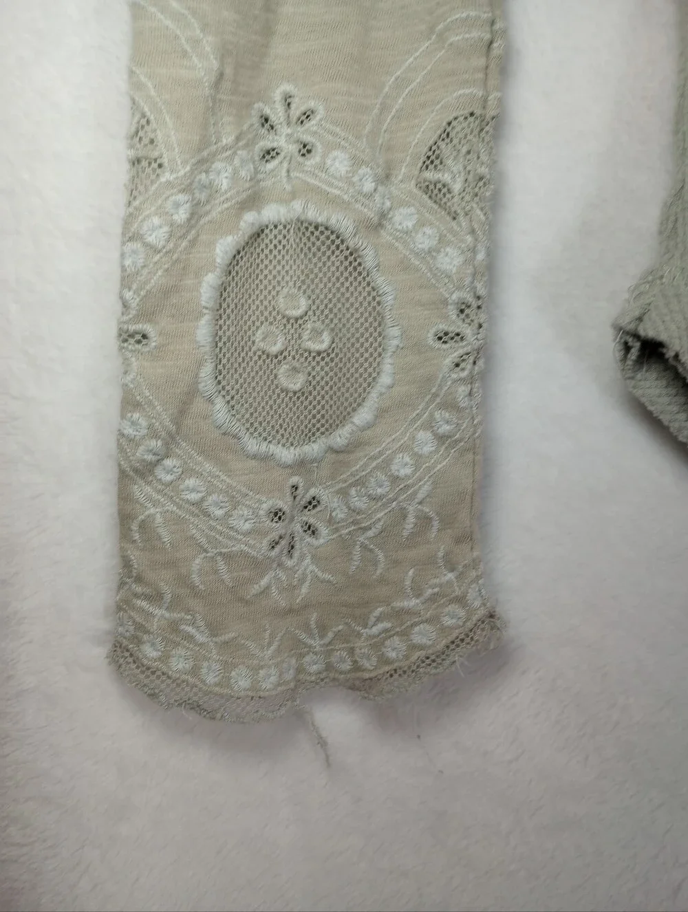 Free People Bella Swan Masquerade Embroidered Cuff Thermal Top Y2K  Grunge Boho